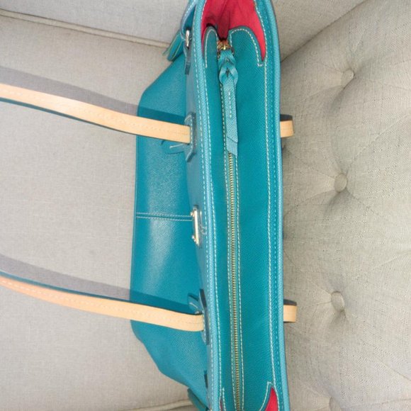 SOLD Dooney & Bourke Davis Tote in Teal - Picture 7 of 12